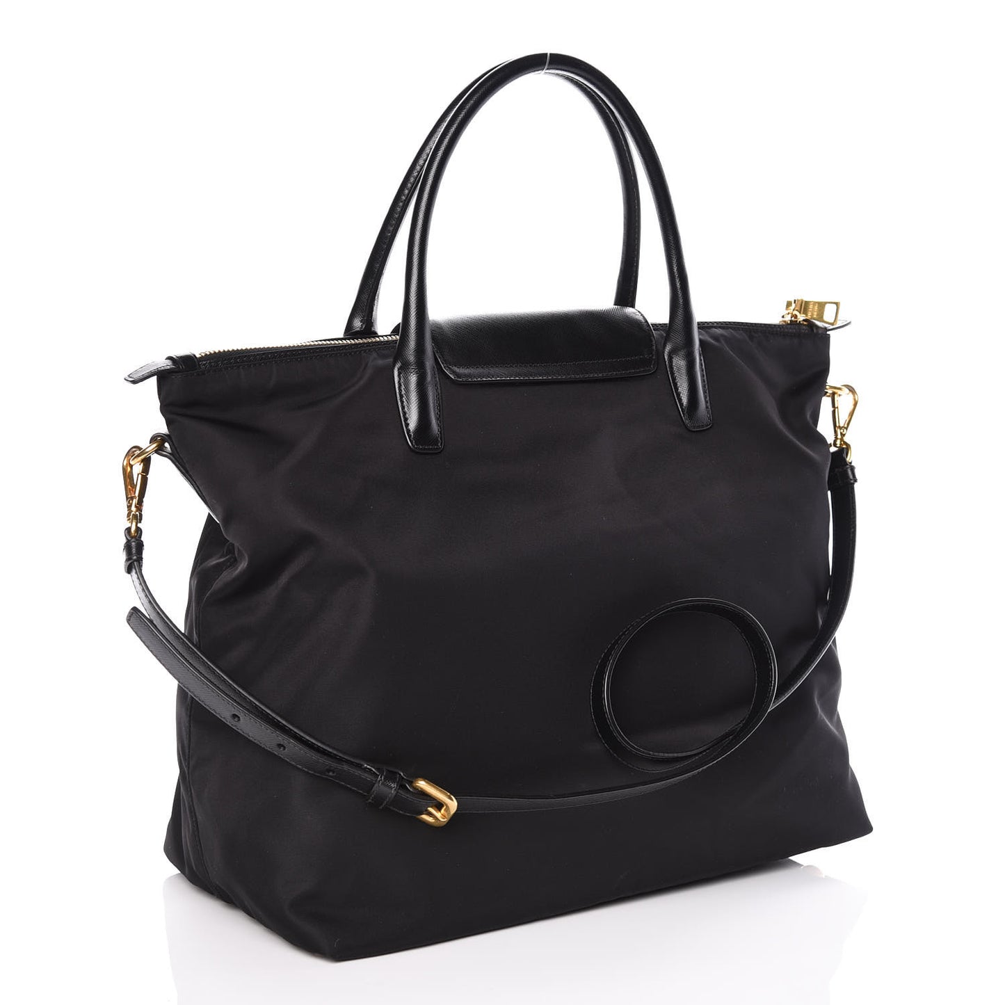 Saffiano Tessuto Nylon Tote Black
