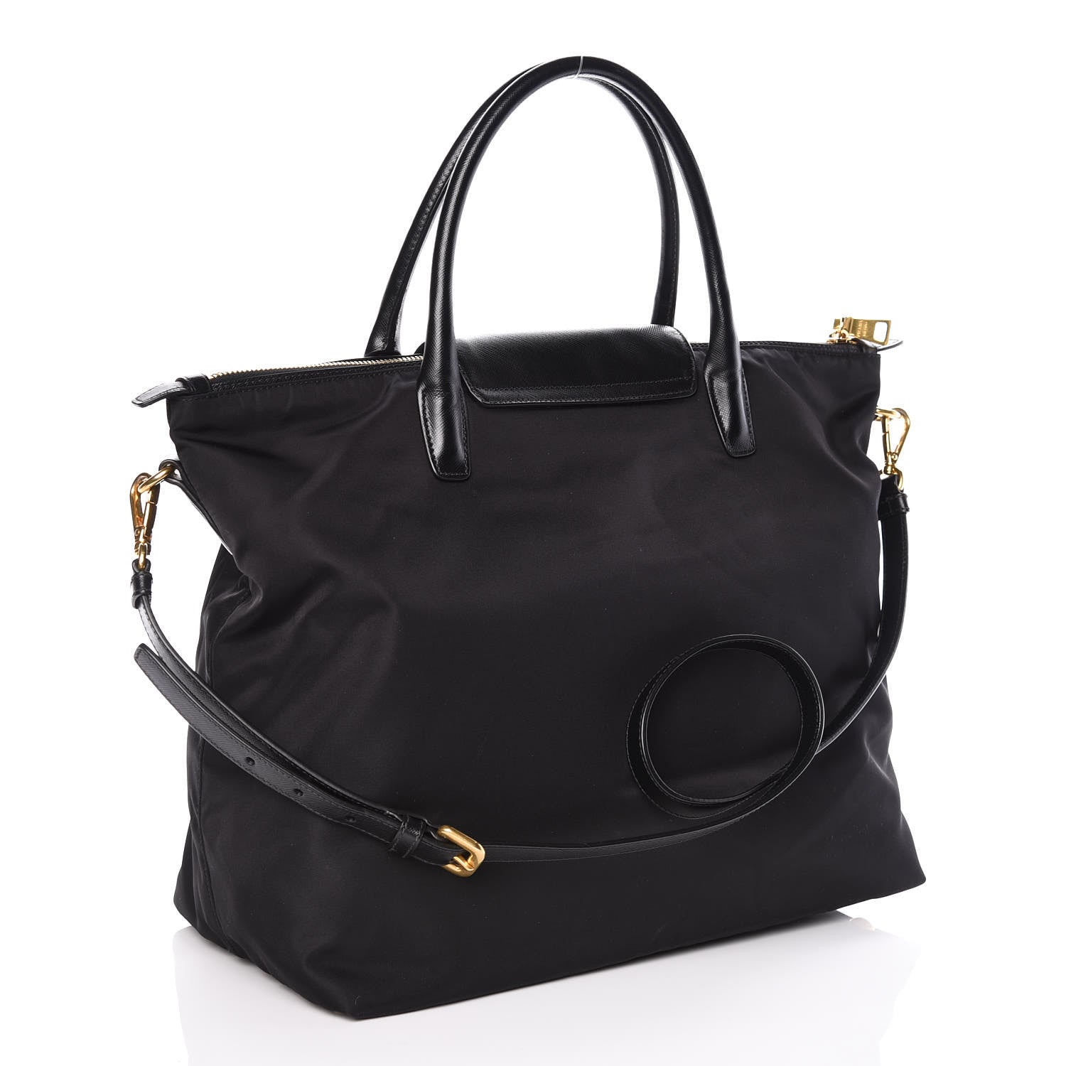 Prada Saffiano Tessuto Nylon Tote Black 3 of 11