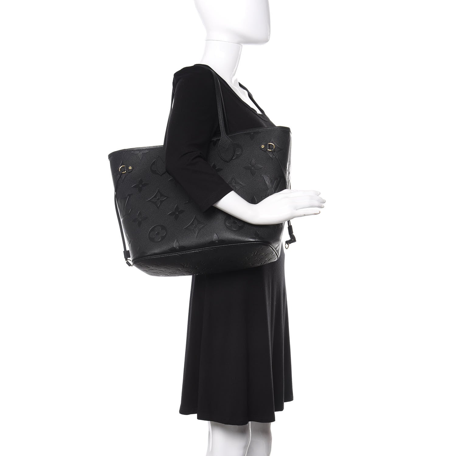 Louis Vuitton Empreinte Monogram Giant Neverfull MM Black 2 of 10
