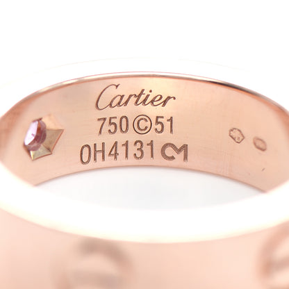 Cartier 18K Pink Gold Pink Sapphire 5.5mm LOVE Ring 51 5.75 4 of 4