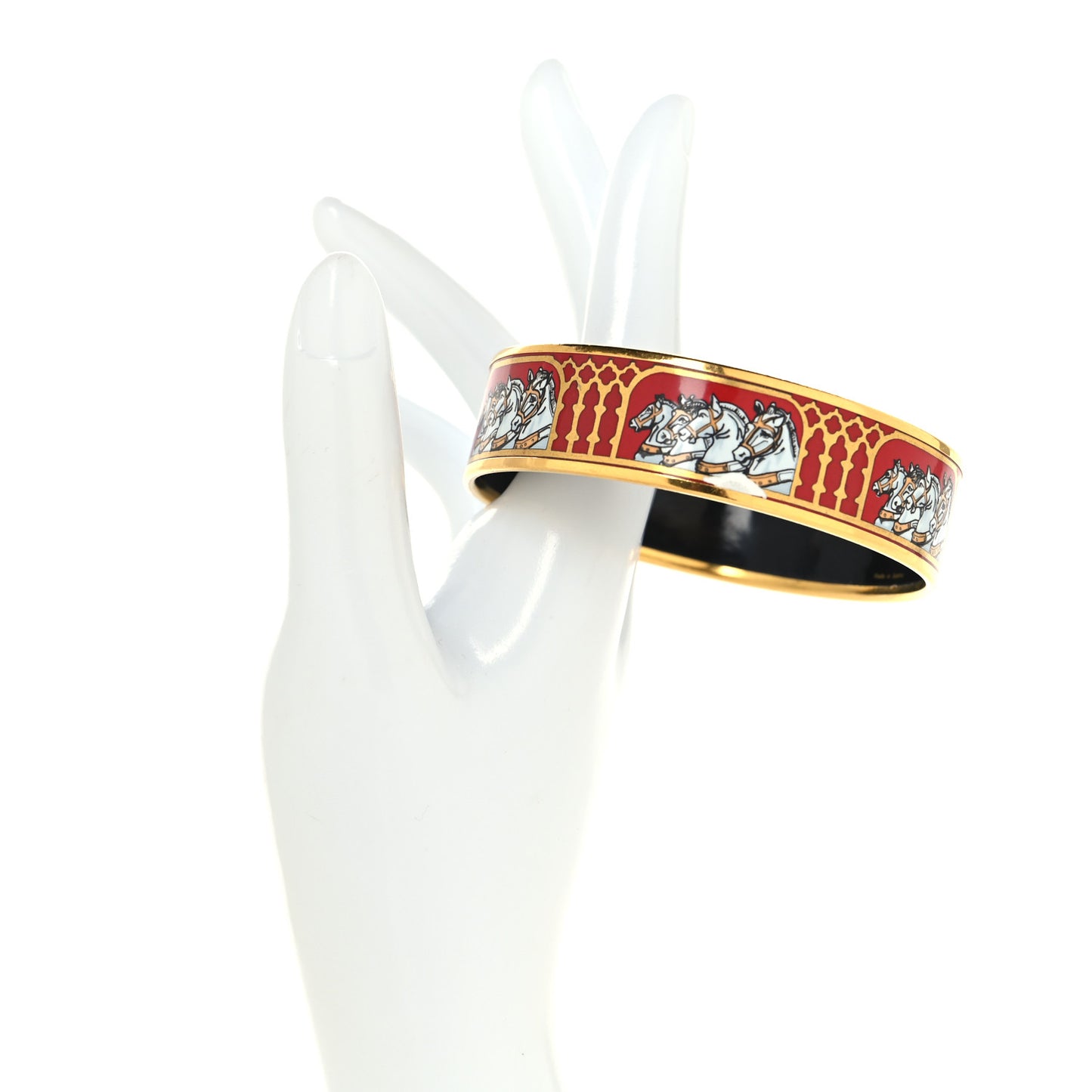Enamel Printed Horses Wide Bracelet 70