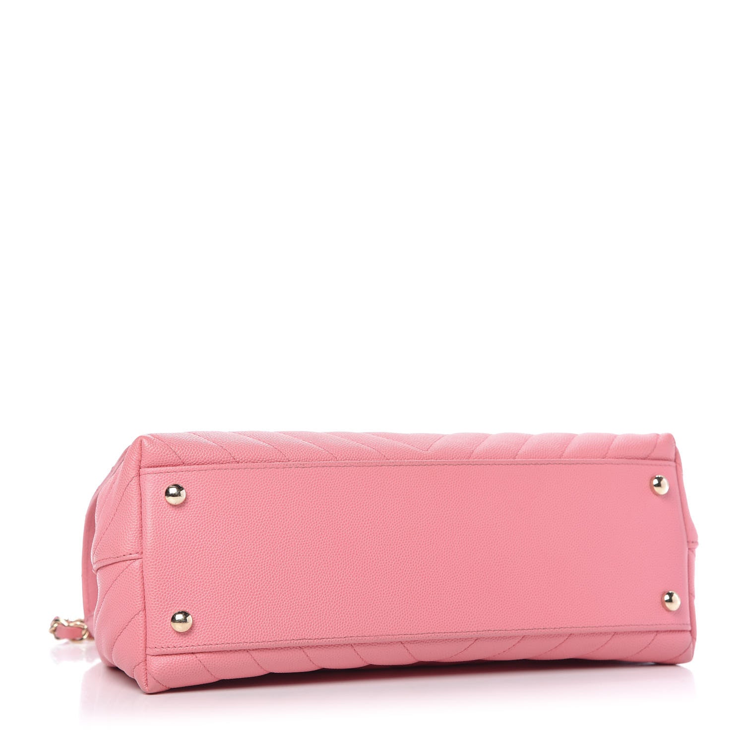 Chanel Caviar Chevron Quilted Small Coco Handle Flap Pink 4 of 9
