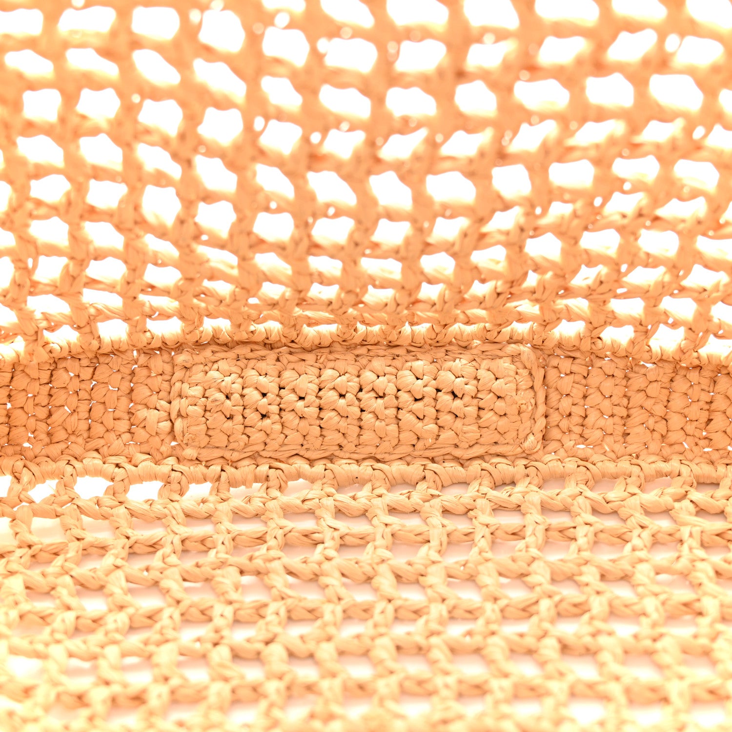 Prada Yarn Raffia Effect Crochet Logo Embroidered Tote Bag Naturale 5 of 13