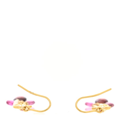 David Yurman 18K Yellow Gold Garnet Amethyst Pink Tourmaline Cultured Pearl Quatrafoil Chain Drop Earrings 3 of 4