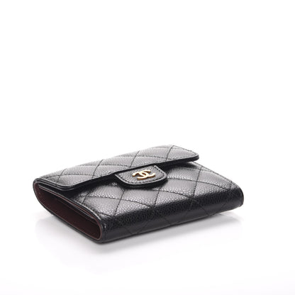 Chanel Caviar Quilted Compact Flap Wallet Black 4 of 9