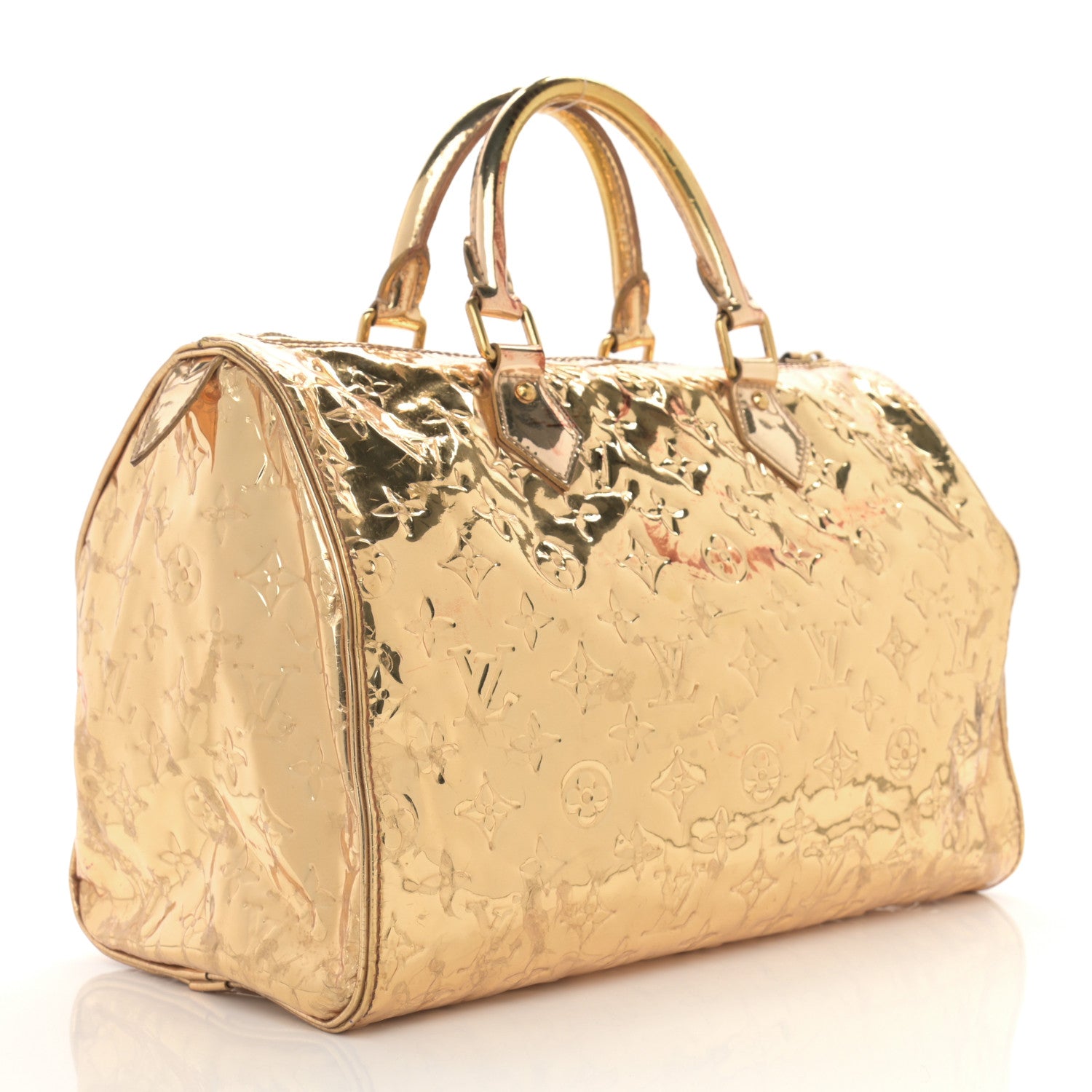 Louis Vuitton Monogram Miroir Speedy 35 Gold 3 of 14
