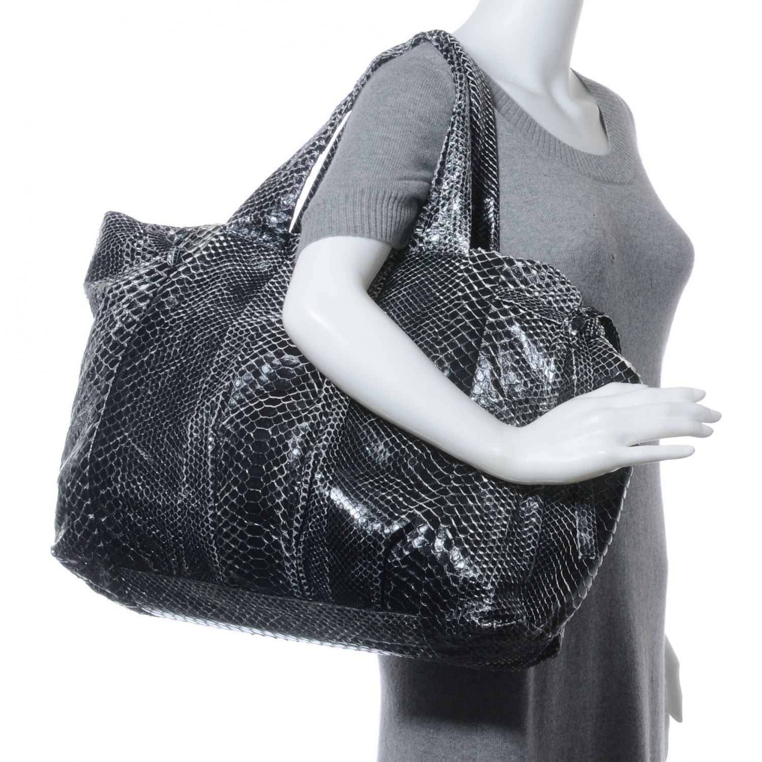 Gucci Python Large Hysteria Tote Black 2 of 8