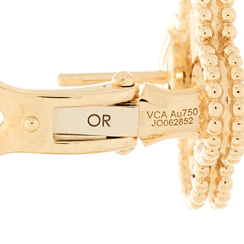 18K Rose Gold Diamond Vintage Alhambra Earrings