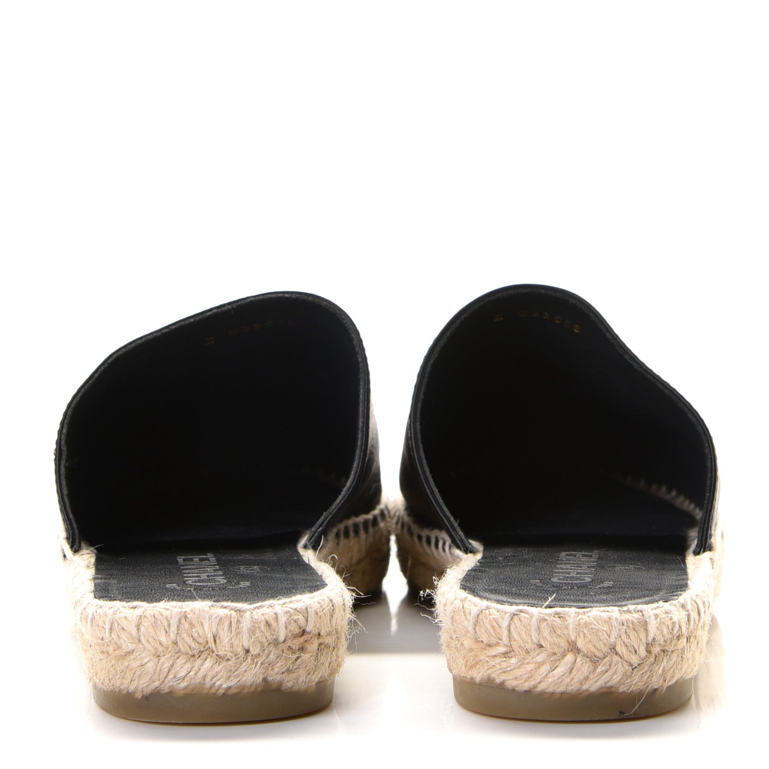 Chanel Calfskin CC Espadrille Mules 38 Black 5 of 10