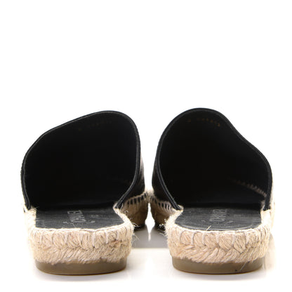 Chanel Calfskin CC Espadrille Mules 38 Black 5 of 10