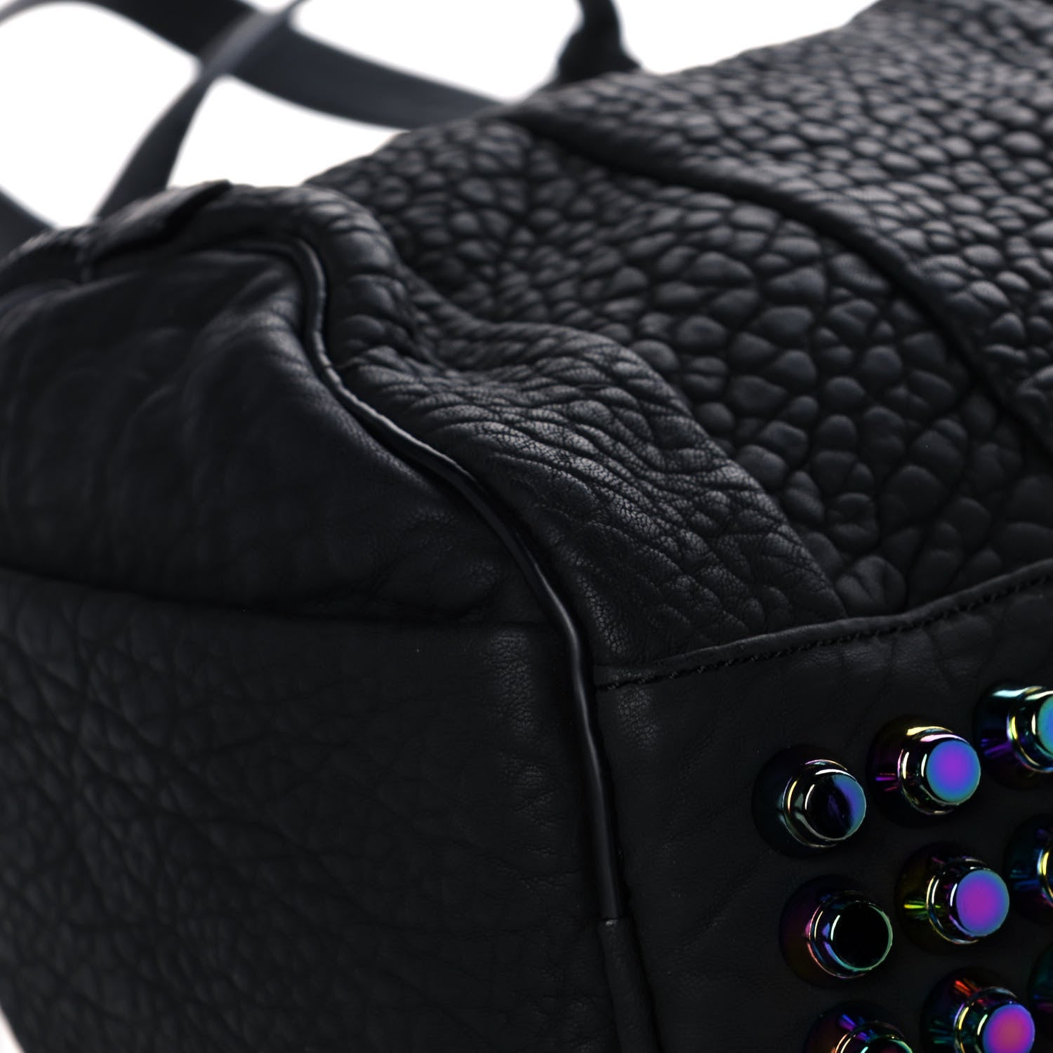 Alexander Wang Pebbled Lambskin Rockie Black Iridescent Hardware 8 of 13