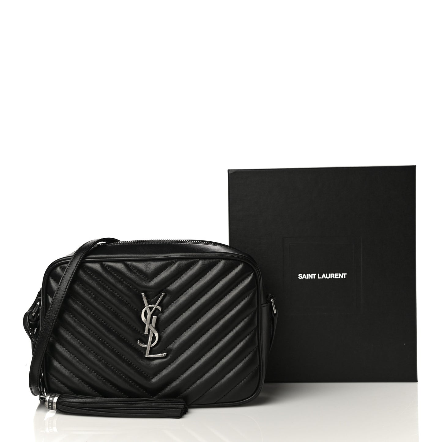 Calfskin Matelasse Monogram Lou Camera Bag Black
