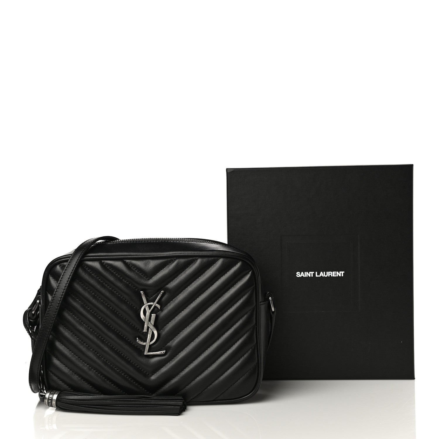 Saint Laurent Calfskin Matelasse Monogram Lou Camera Bag Black 11 of 11