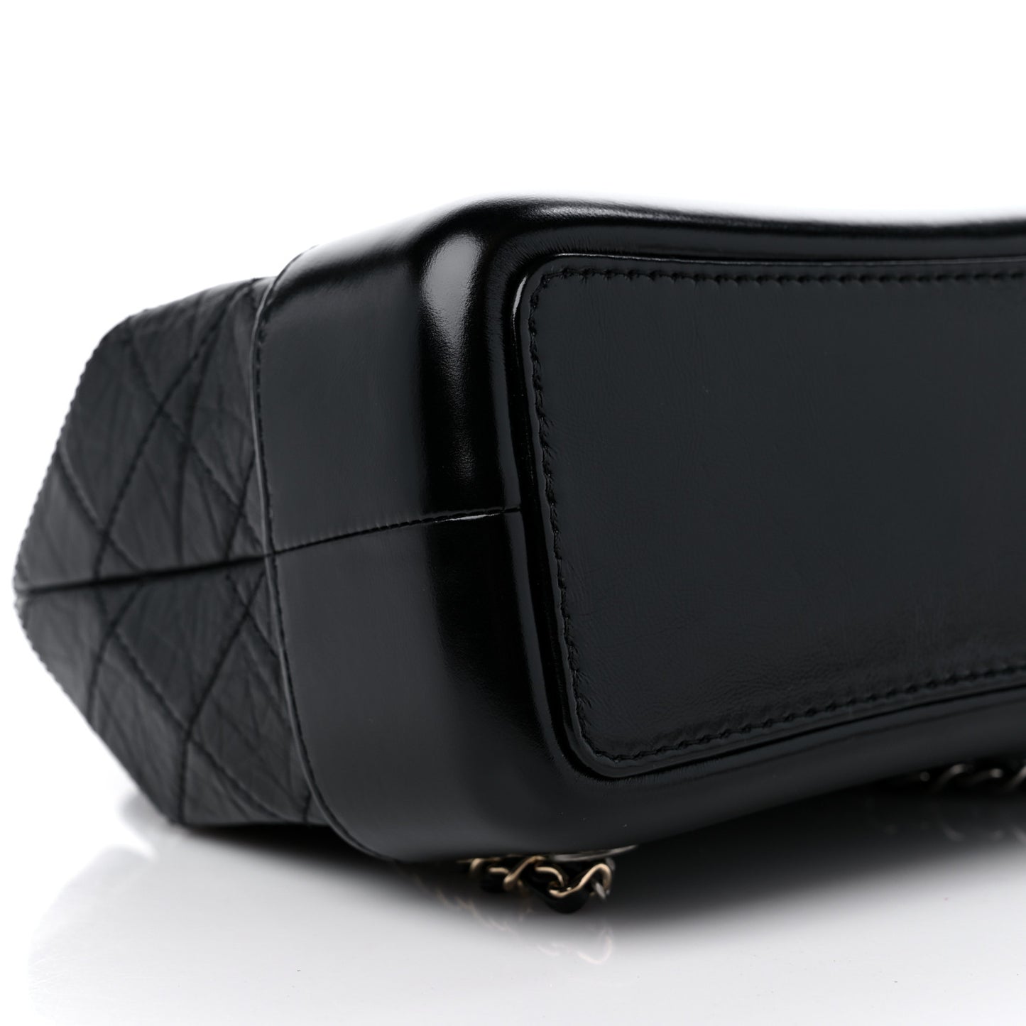 Aged Calfskin Quilted Small Gabrielle Backpack Black