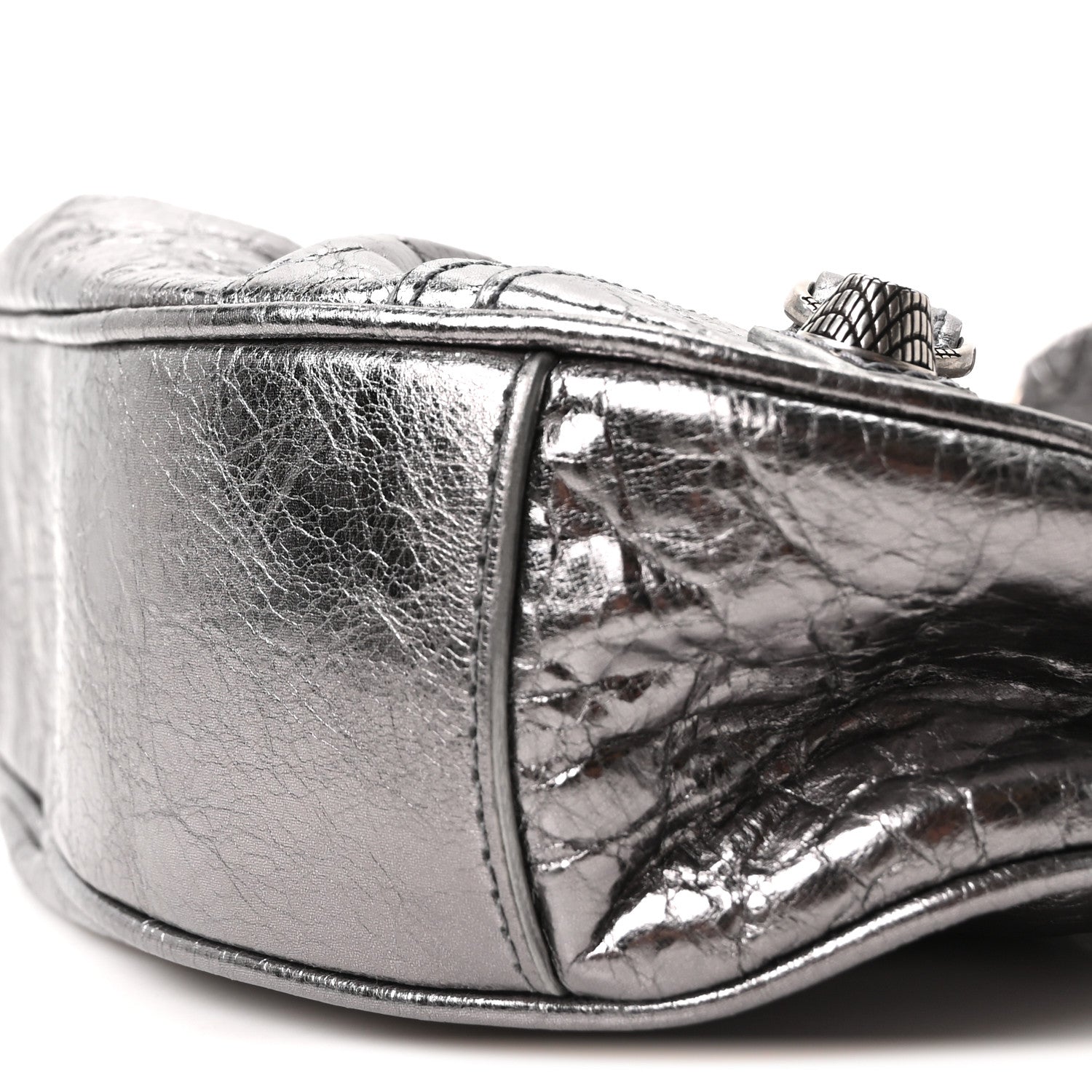 Balenciaga Metallic Agneau Arena Le Cagole Shoulder Bag XS Silver 10 of 10