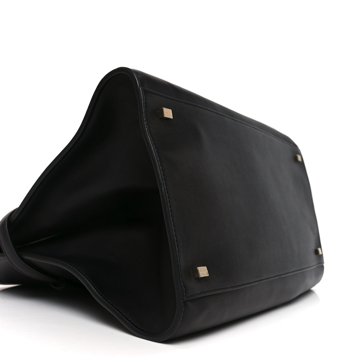 The Row Polished Saddle Calfskin Soft Margaux Belt 15 Black 8 of 9