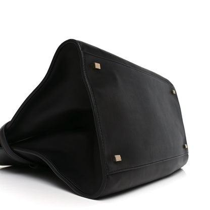 The Row Polished Saddle Calfskin Soft Margaux Belt 15 Black 8 of 9