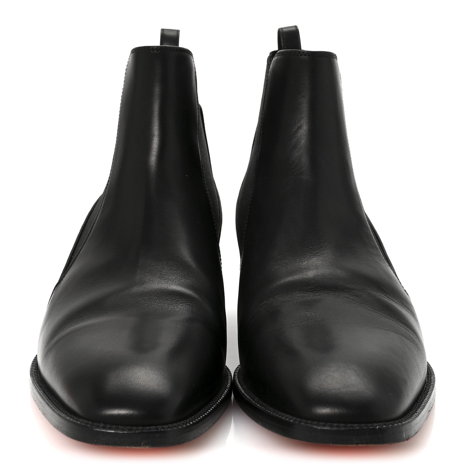 Christian Louboutin Calfskin Ingrassato Womens Marmada Flat Chelsea Boots 39.5 Black 3 of 8