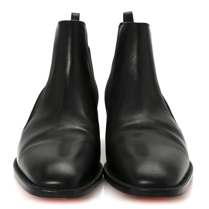 Christian Louboutin Calfskin Ingrassato Womens Marmada Flat Chelsea Boots 39.5 Black 3 of 8