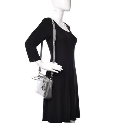 Christian Dior Metallic Lizard Mini Lady Dior Silver 2 of 13