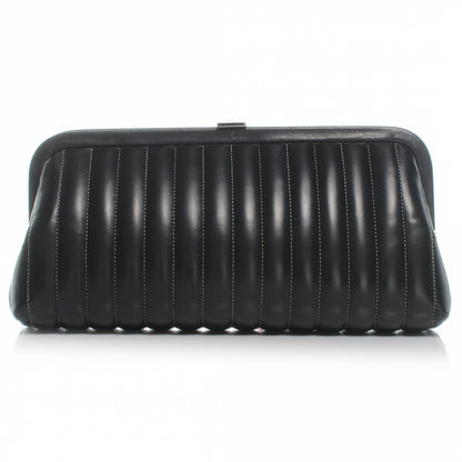 Chanel Lambskin Vertical Quilted Mademoiselle Clutch Black 1 of 7