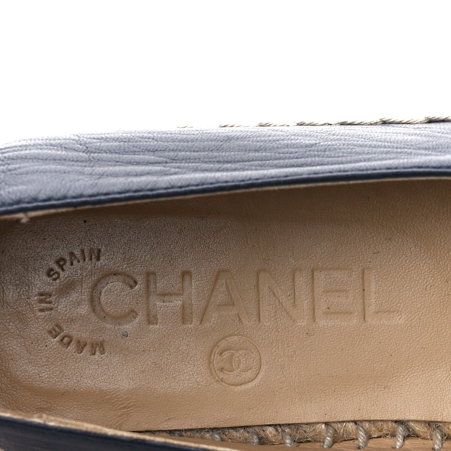 Lambskin CC Espadrilles 35 Navy Black