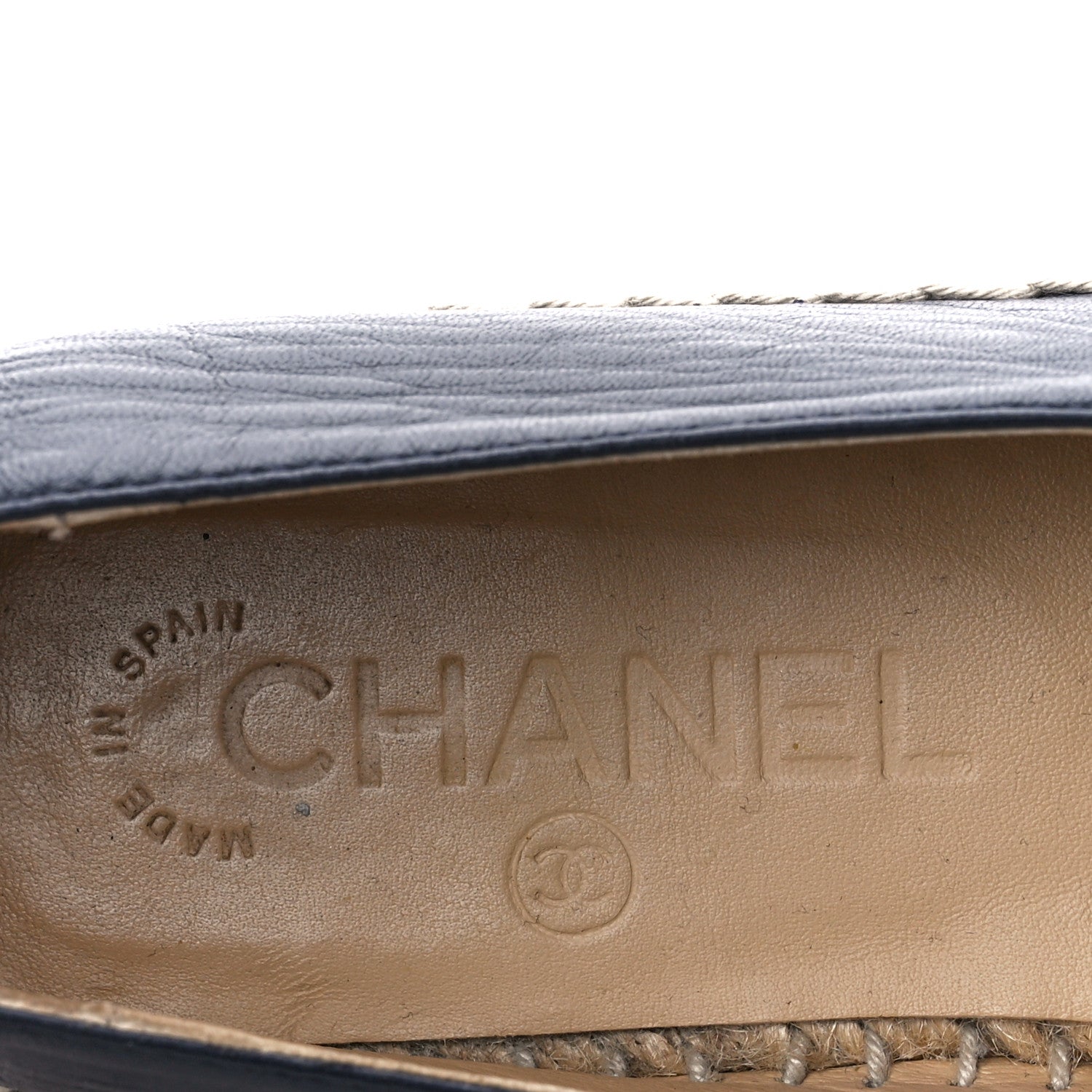 Chanel Lambskin CC Espadrilles 35 Navy Black 9 of 11