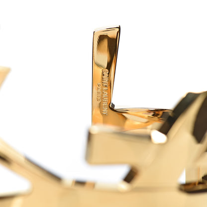Saint Laurent Brass Monogram Medium Cuff Bracelet Gold 4 of 4