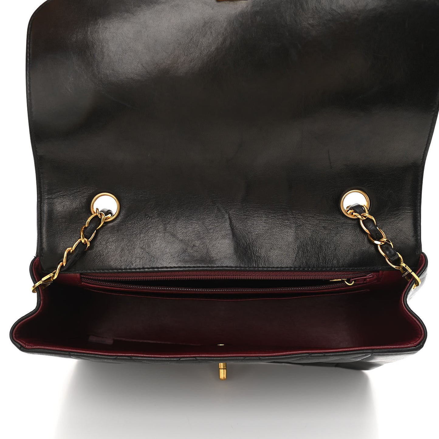 Lambskin Quilted Medium Single Flap Black