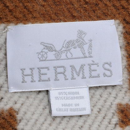 Hermes Wool Cashmere New Classic Avalon Blanket Ecru Camel 4 of 4