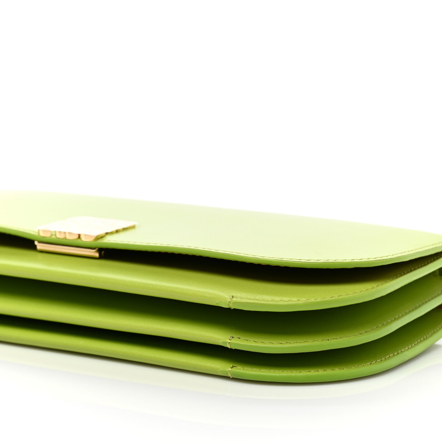 Loewe Silk Calfskin Goya Long Chain Clutch Green Bean 6 of 6