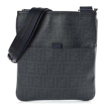Fendi Zucca Spalmati Messenger Bag Navy 1 of 9