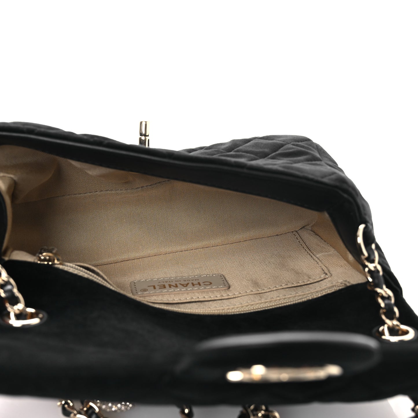 Velvet Quilted Mini Rectangular Pearl Crush Flap Black