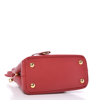Prada Saffiano Mini Galleria Double Zip Tote Fuoco 4 of 10
