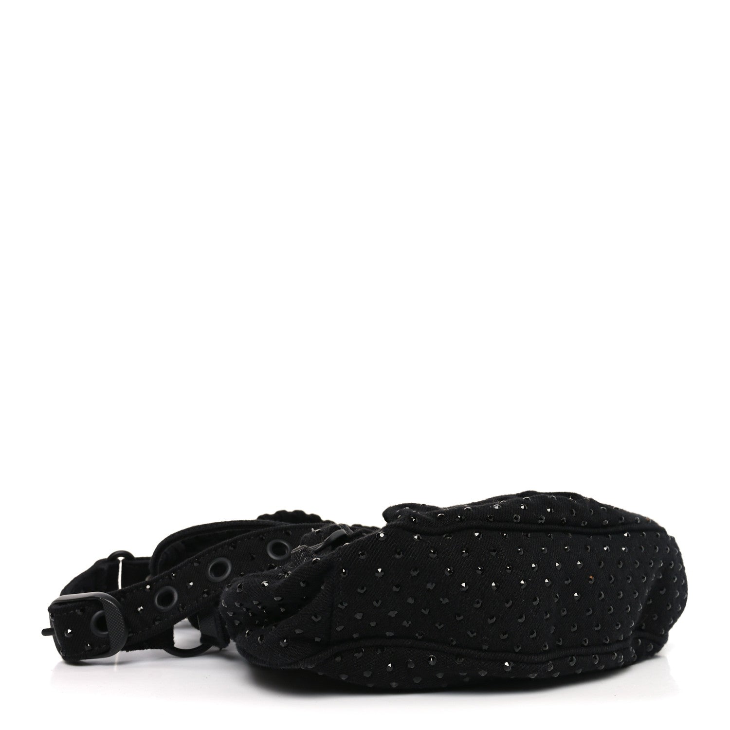 Balenciaga Denim Embellished Le Cagole Shoulder Bag XS Black 4 of 12