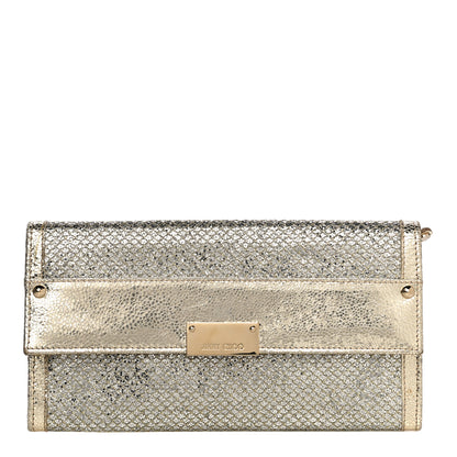Jimmy Choo Glitter Fabric Reese Clutch Wallet Metallic 1 of 11