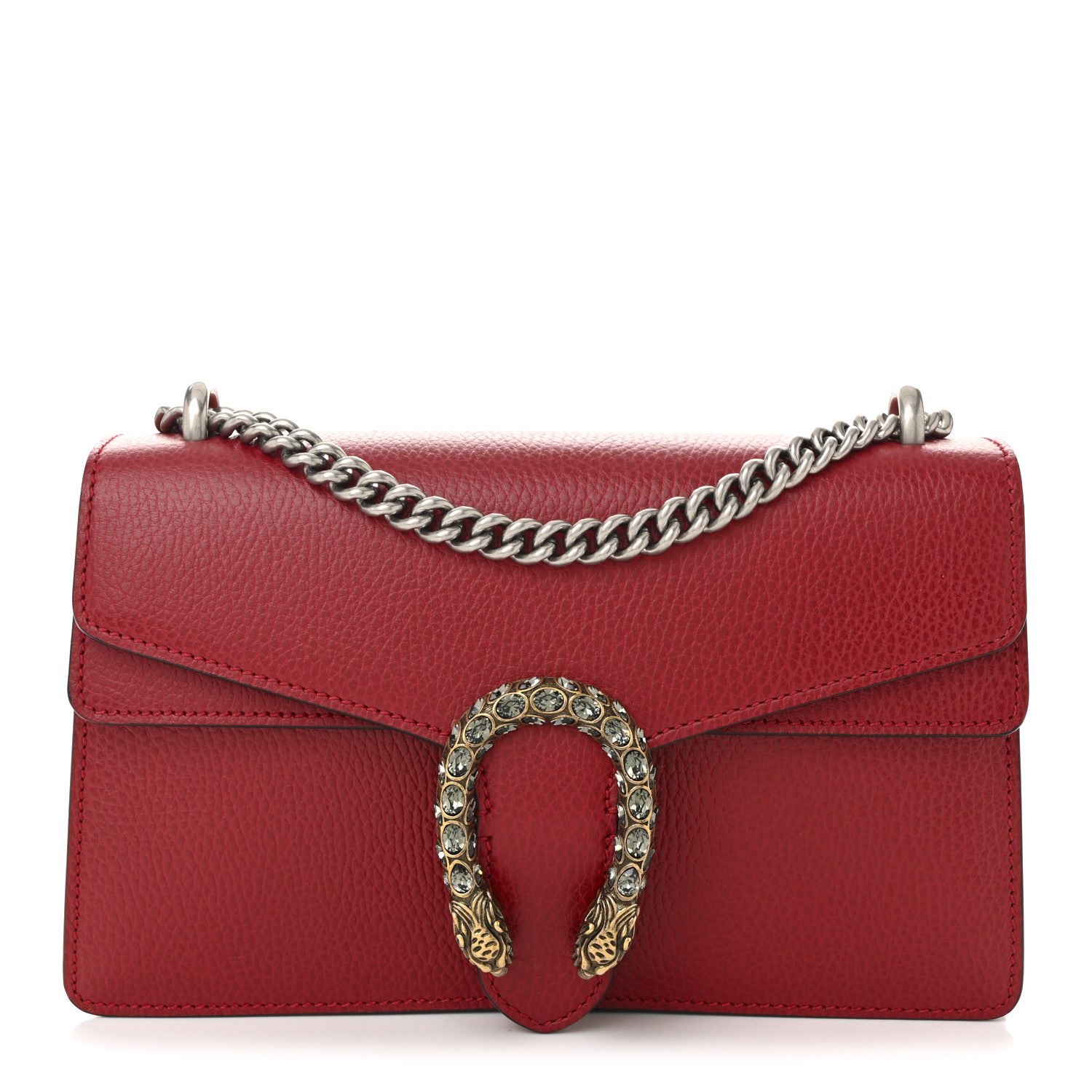Gucci Dollar Calfskin Swarovski Crystal Small Dionysus Shoulder Bag Hibiscus Red 1 of 10