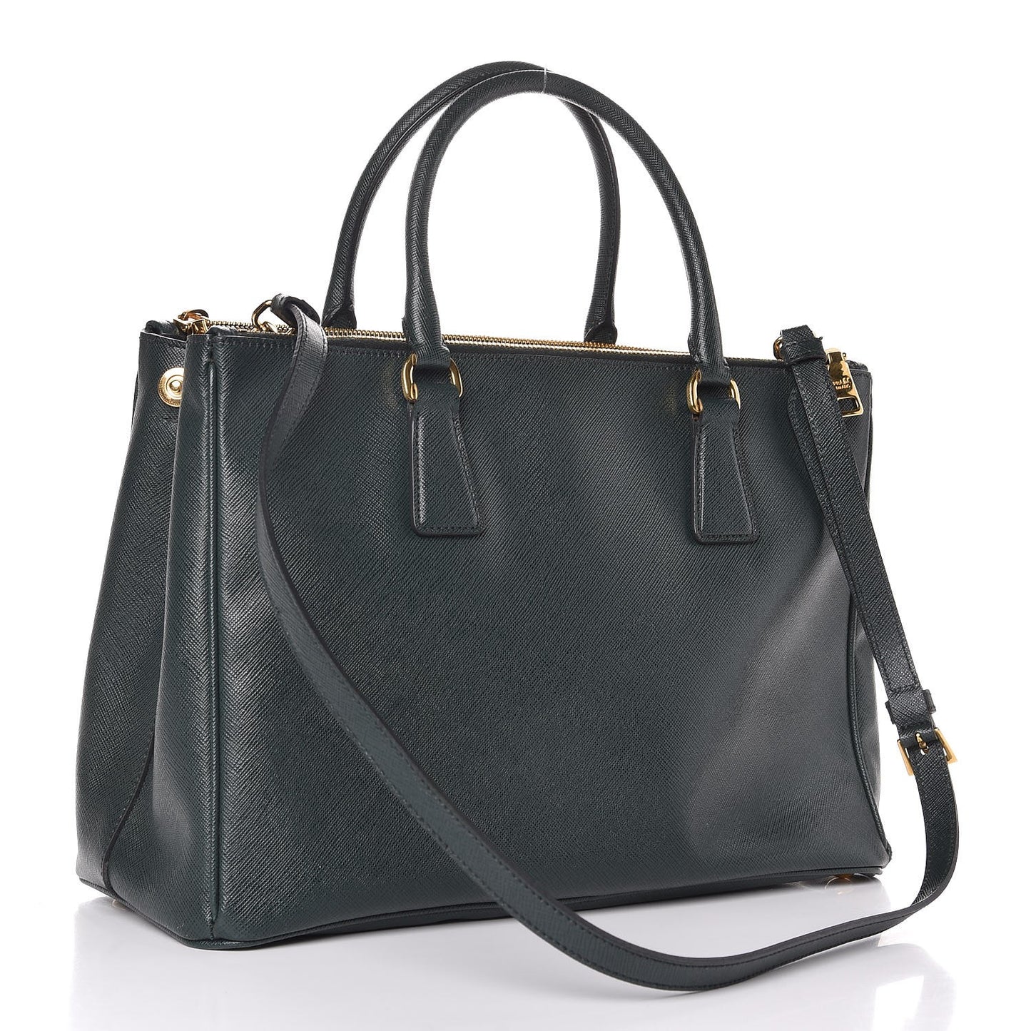 Saffiano Medium Galleria Double Zip Tote Smeraldo
