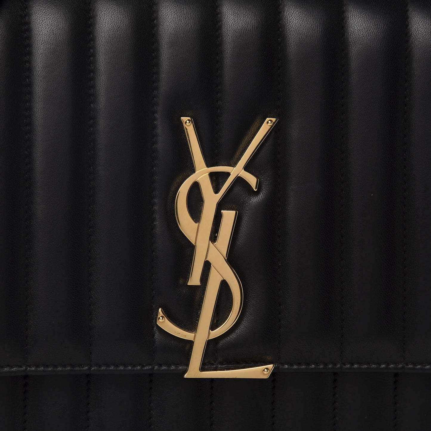 Lambskin Matelasse Monogram Large Vicky Chain Bag Black