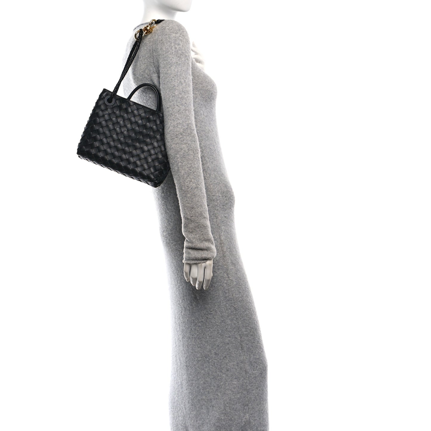 Nappa Intrecciato Small Andiamo Shoulder Bag Black