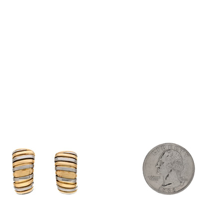 Bulgari 18K Yellow Gold Stainless Steel Tubogas Earrings 2 of 4