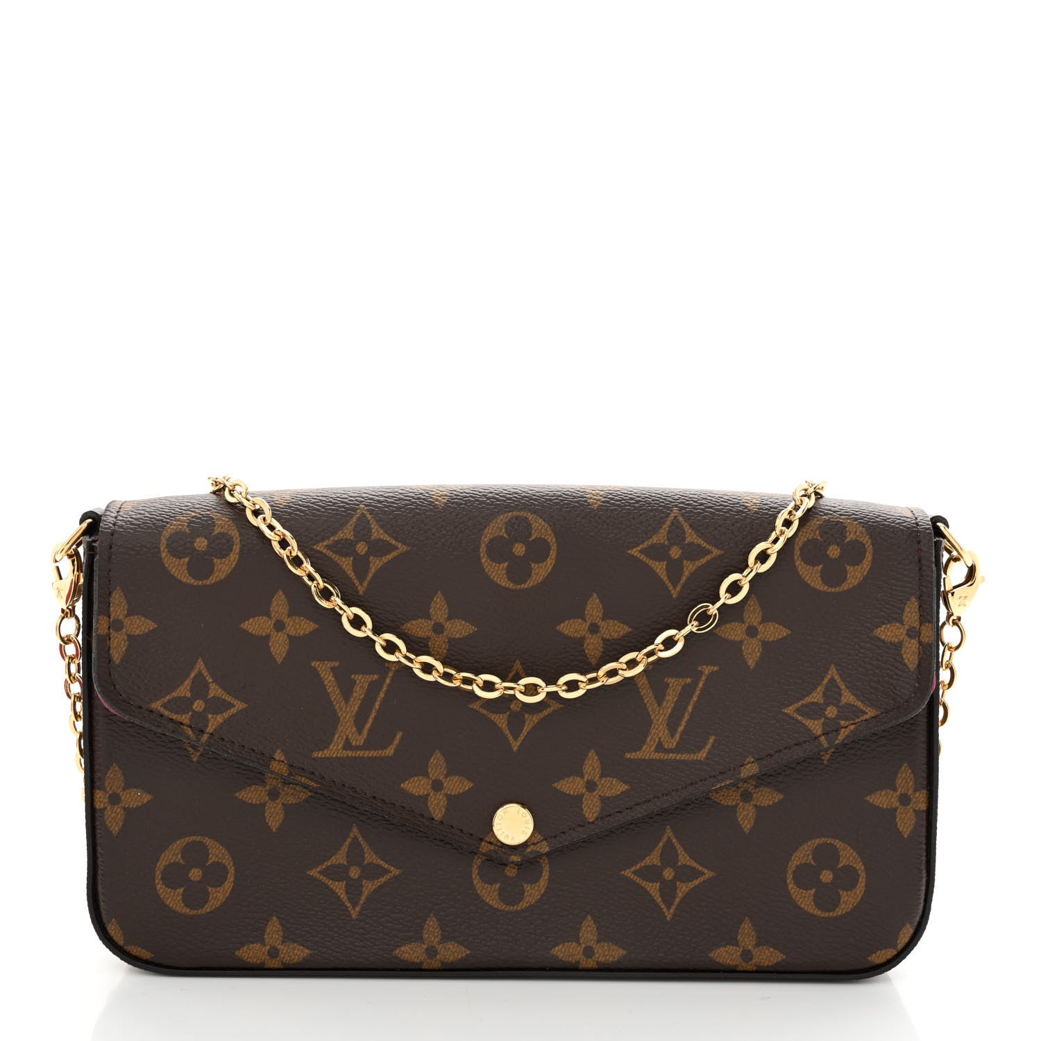 Louis Vuitton Monogram Pochette Felicie Chain Wallet Fuchsia 3 of 13