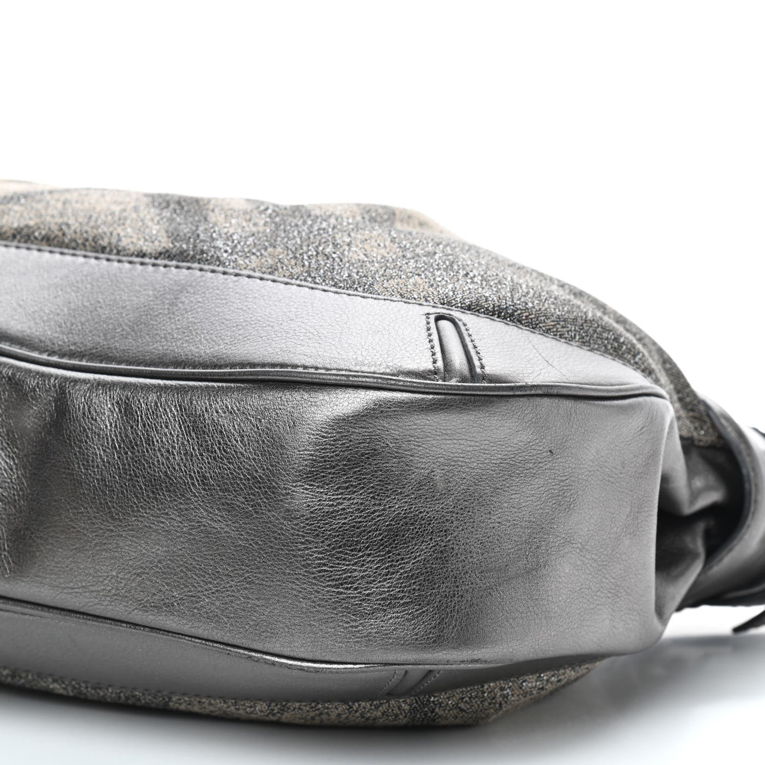 Burberry Shimmer Check Medium Fairby Hobo Pewter 8 of 9