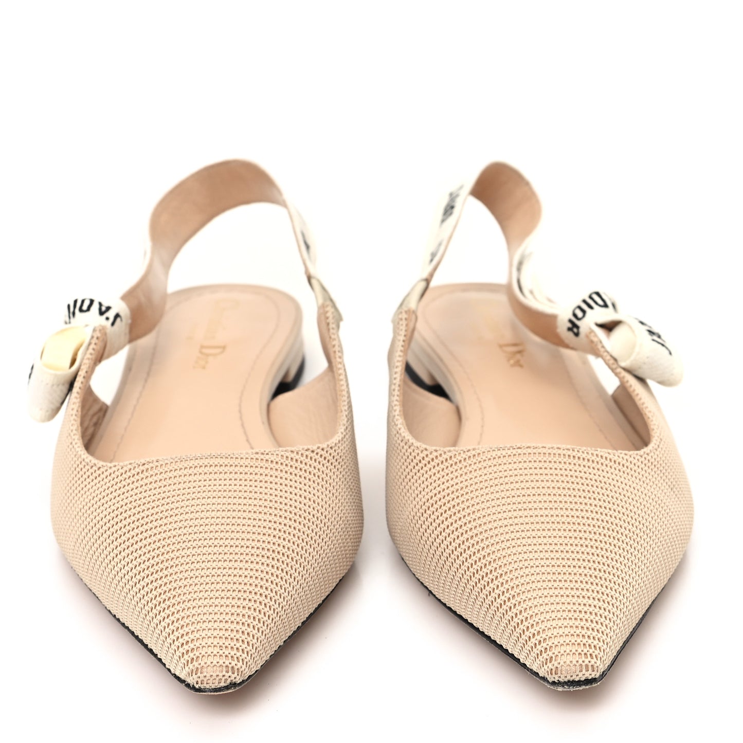 Technical Canvas Ribbon J'Adior Slingback Ballet Flats 40 Powder Nude