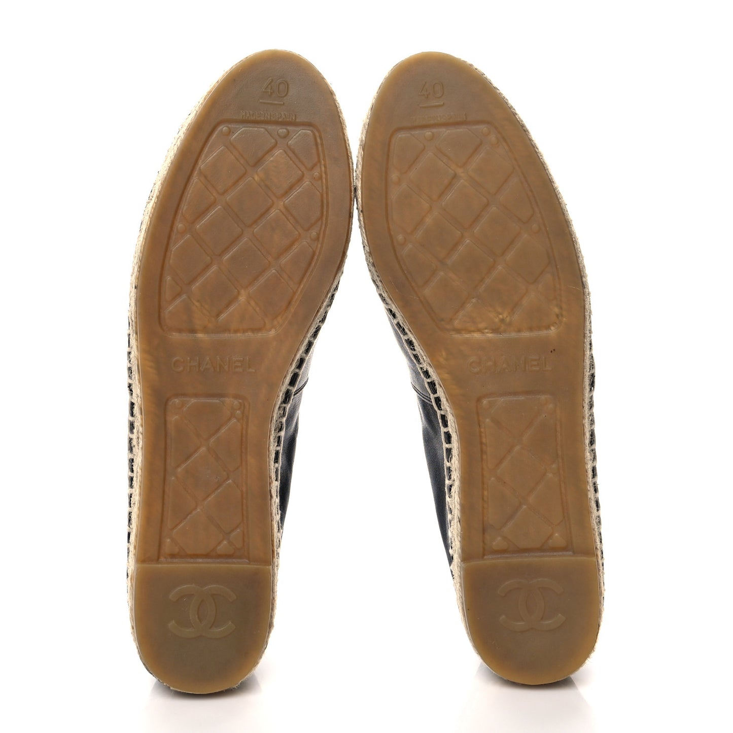 Calfskin Chain CC Espadrilles 40 Black
