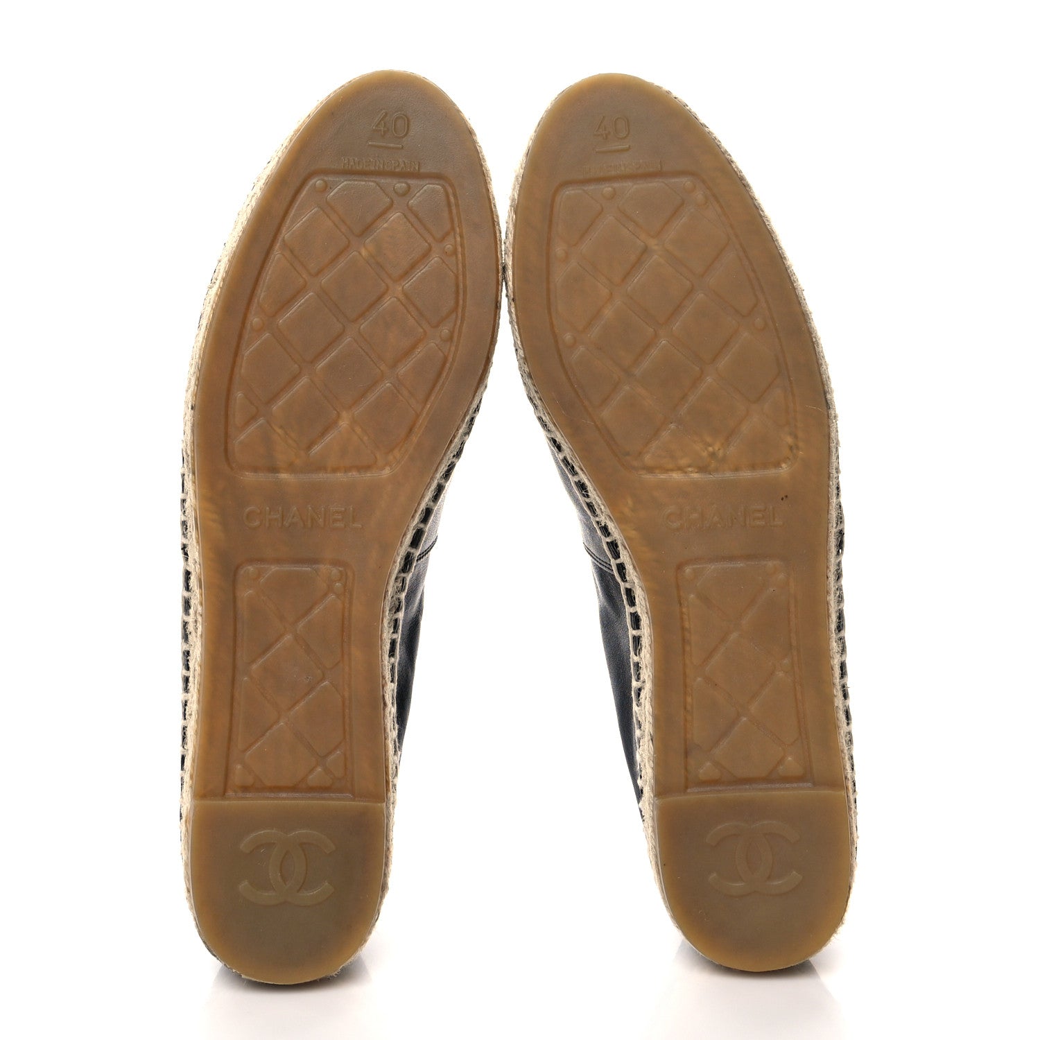 Chanel Calfskin Chain CC Espadrilles 40 Black 5 of 8