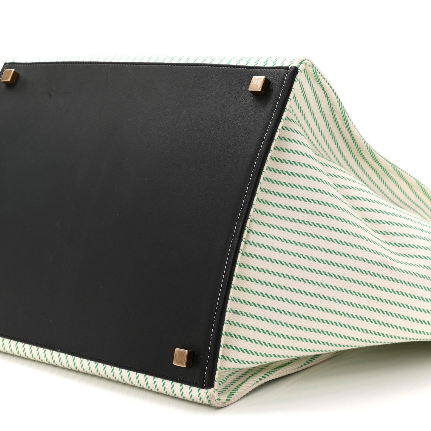 Cotton Canvas Striped Medium Phantom Luggage White Green