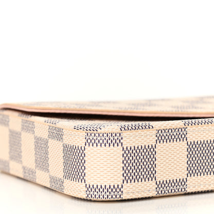 Louis Vuitton Damier Azur Pochette Felicie Chain Wallet Rose Ballerine 9 of 11