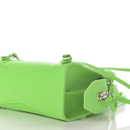 Balenciaga Grained Calfskin Neo Classic Silver Hardware Nano City Crossbody Fluo Green 7 of 9