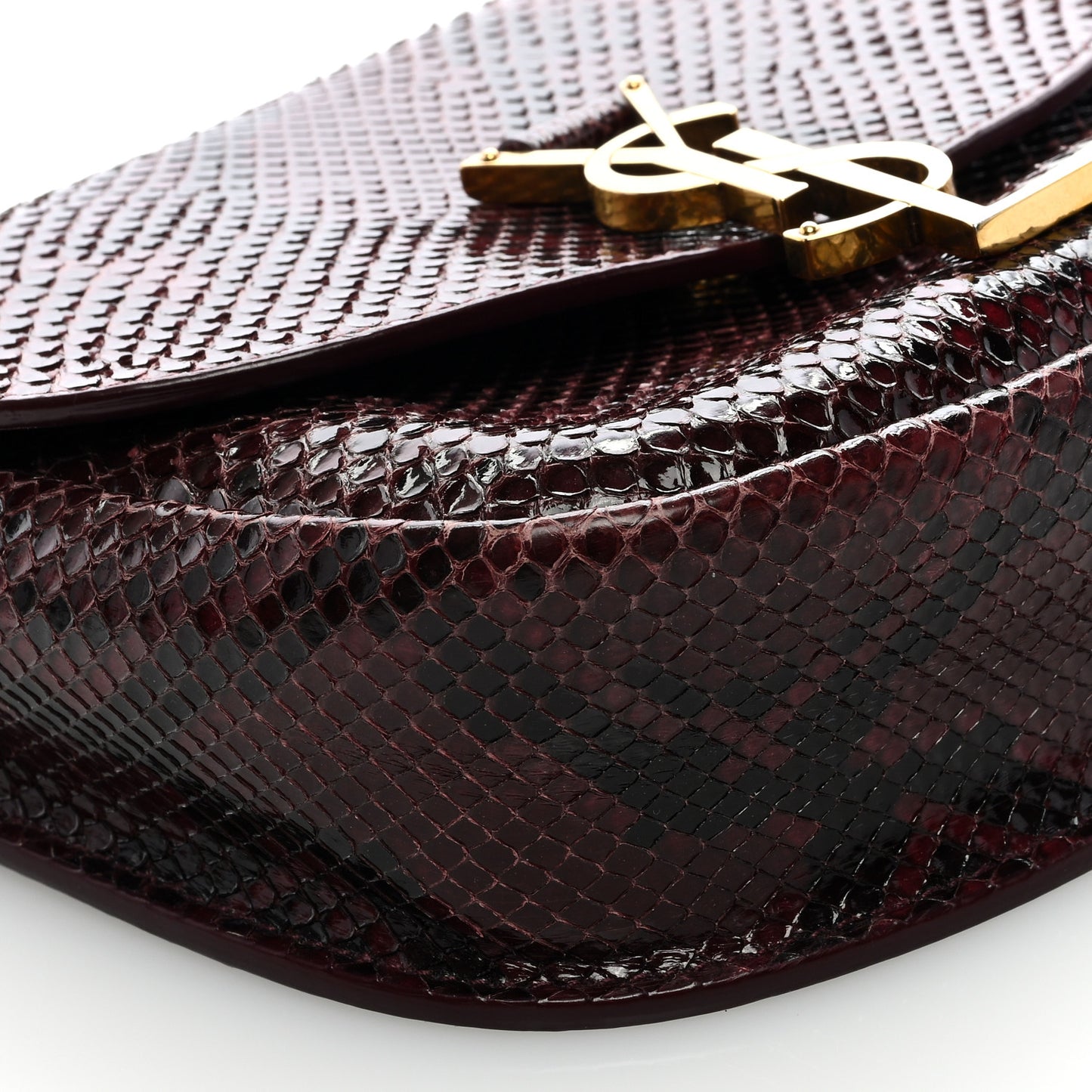 Snakeskin Small Kaia Satchel Burgundy